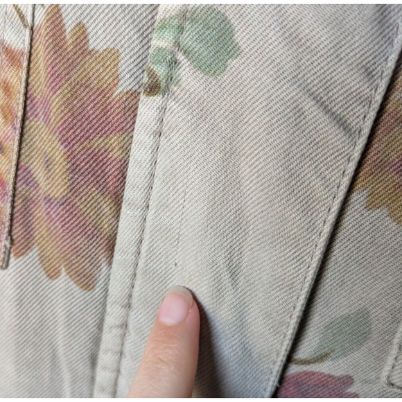 Sundance Catalog Gray Tan Rochelle Floral Jacket Size Small Tencel Lightweight - Picture 5 of 7